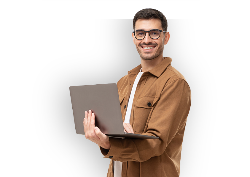Employee with laptop